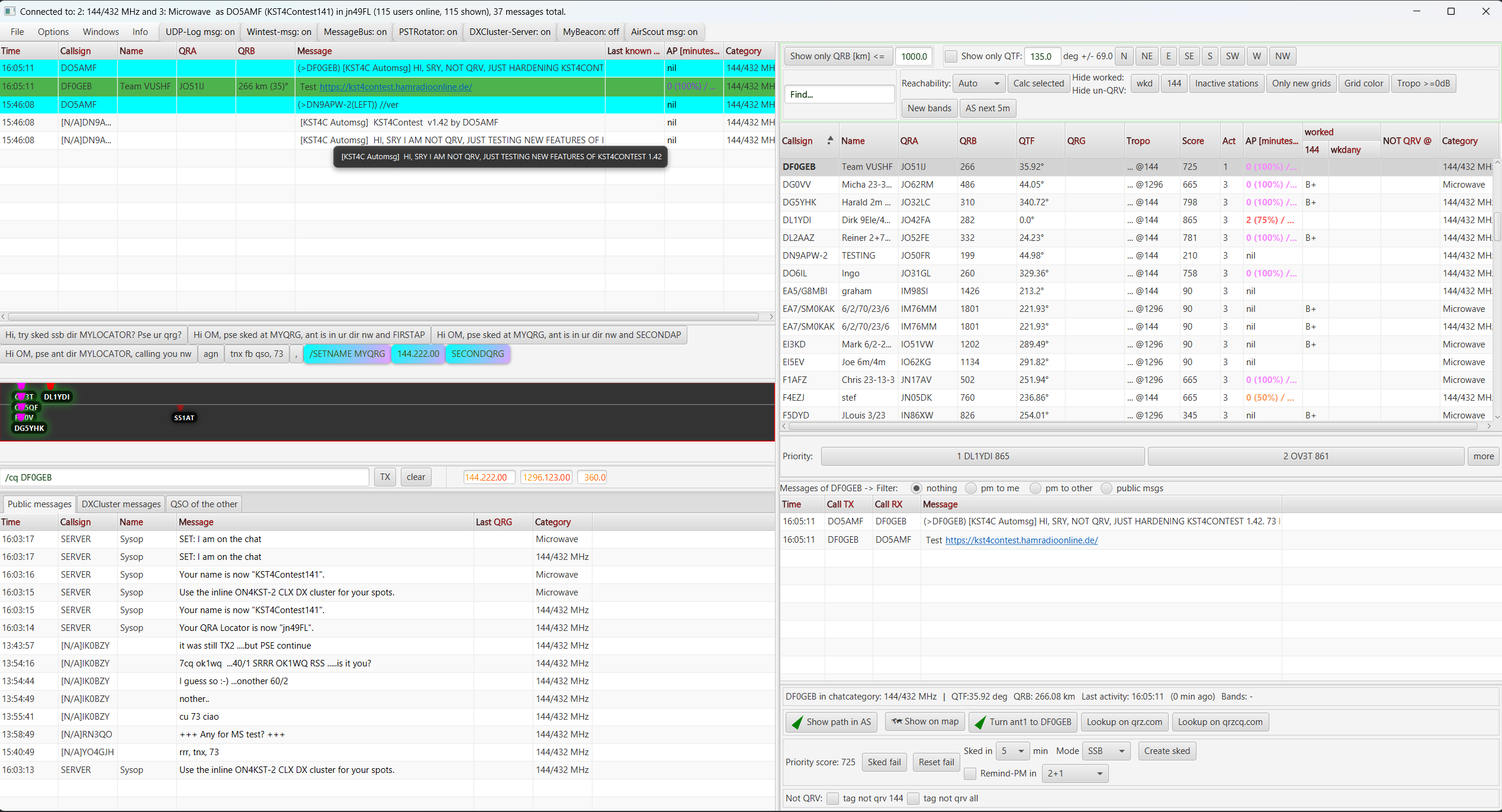 Abgeschnittener Nachrichtentext mit Volltext-Tooltip und Link