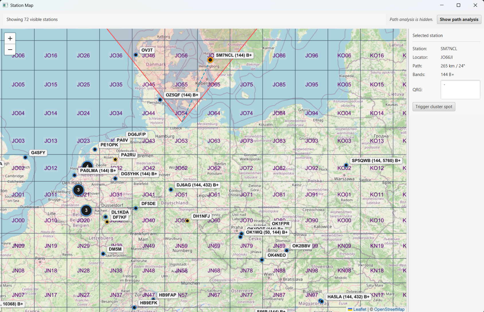 Station map with hidden path analysis