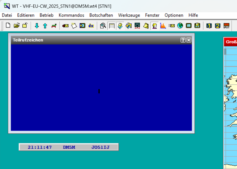 Von KST4Contest an Win-Test übergebener Sked