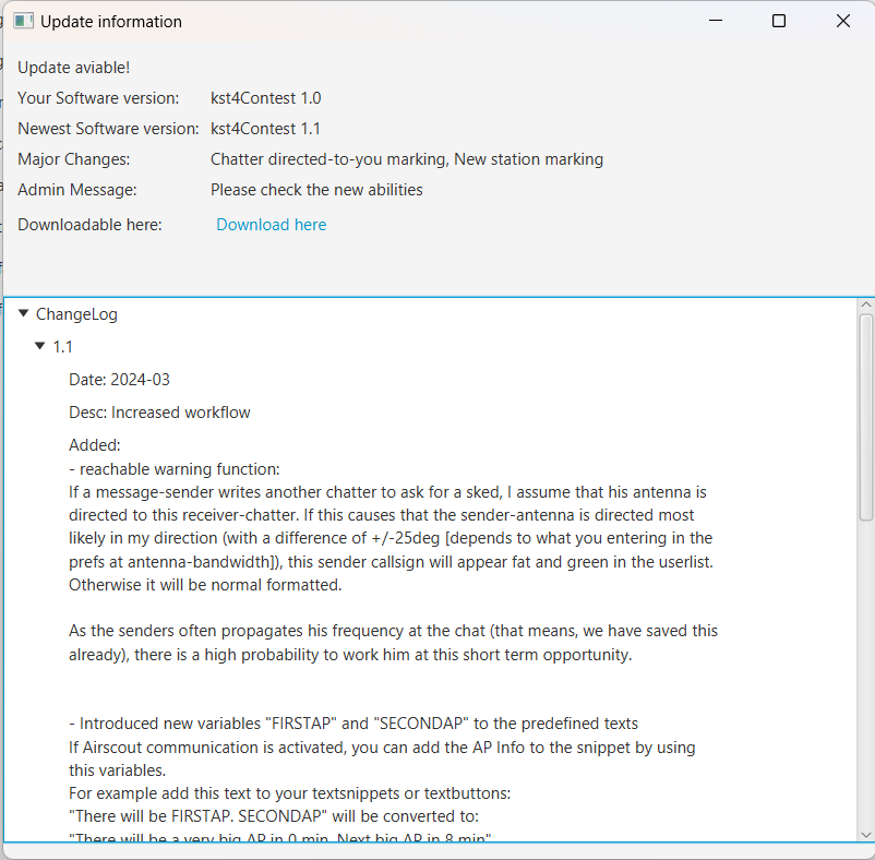 Example Update Window