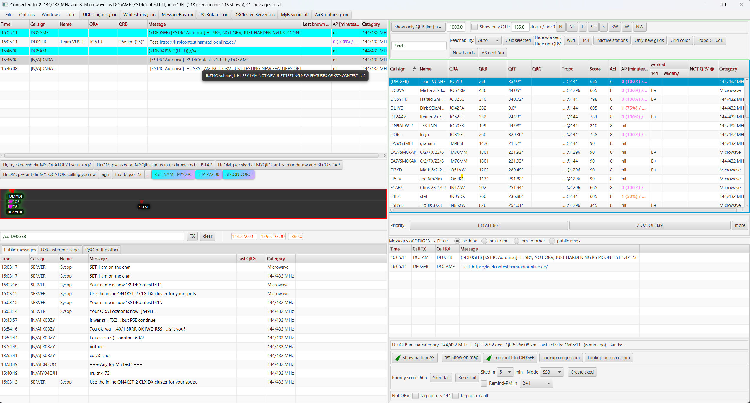 Abgeschnittener Nachrichtentext mit Volltext-Tooltip und Link