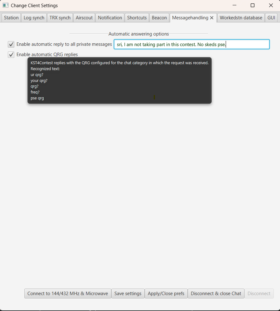 Automatische Antworten